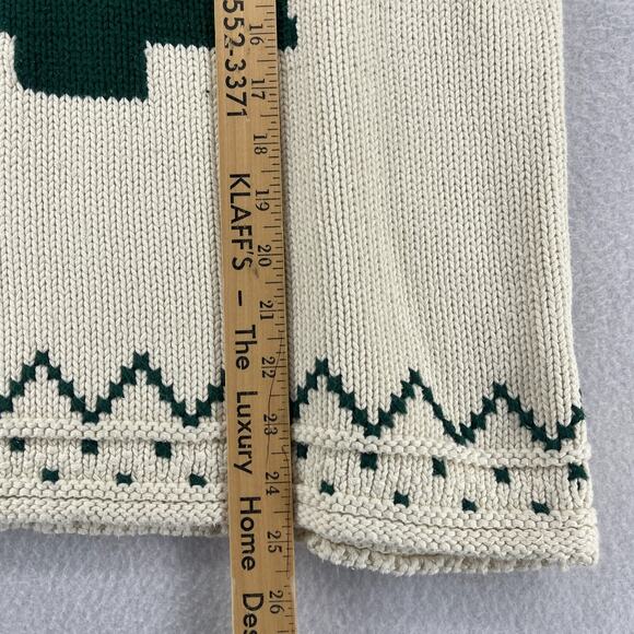 LIZSPORT Sweater PS Petite LIZ CLAIBORNE Christmas Tree Holiday Cream HK VTG - Picture 11 of 12